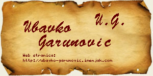 Ubavko Garunović vizit kartica